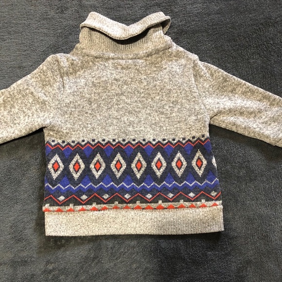 Crazy 8 • Gray | Blue | Red Design Collar Cardigan Sweater (6-12M) - Picture 5 of 5